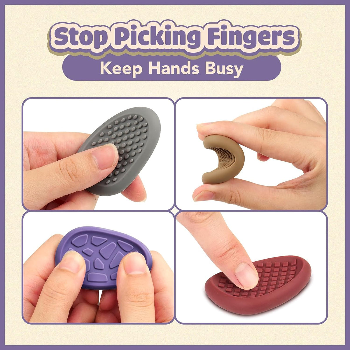 Fidget Toys - Piedra sensorial para adultos: paquete de 16 piedras...