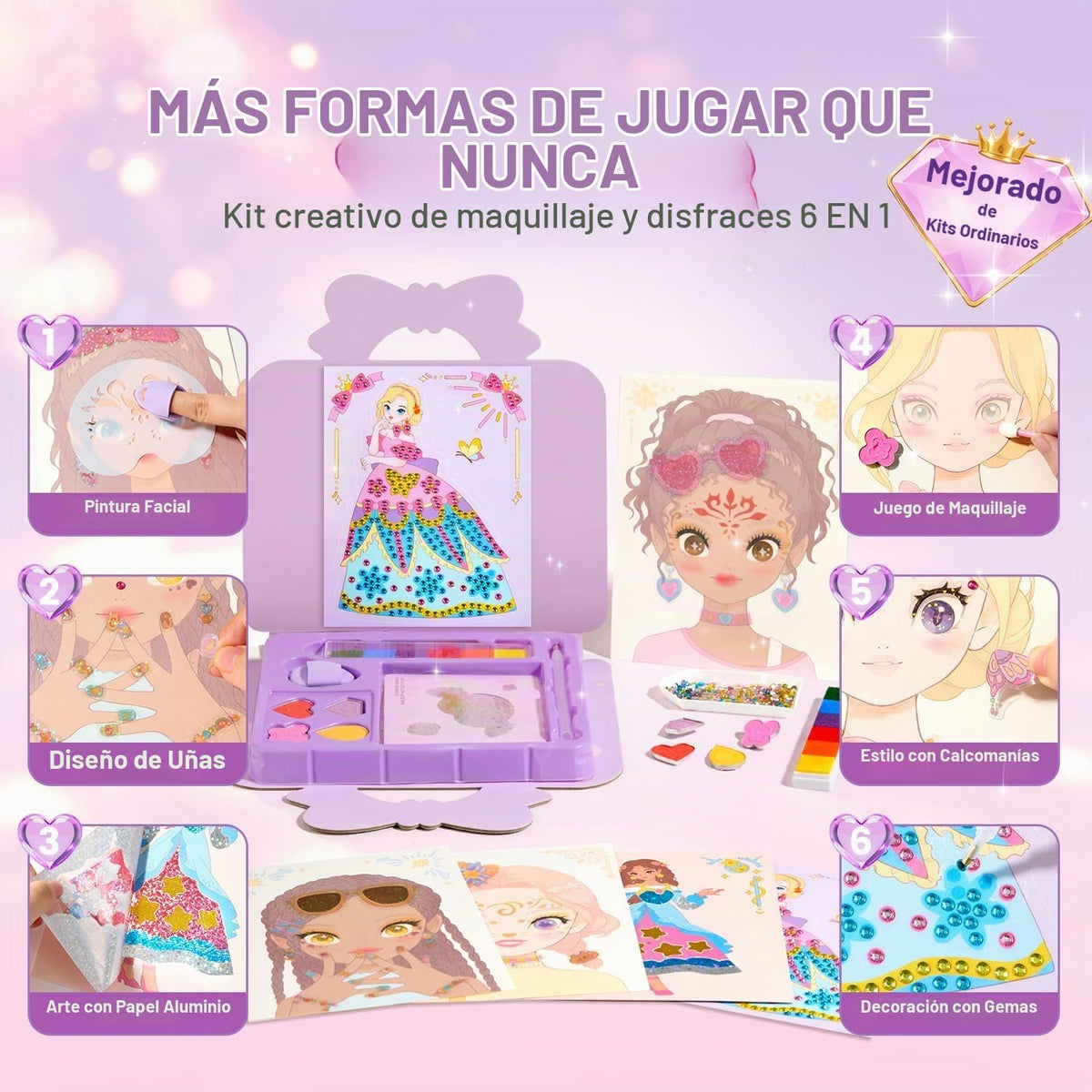 Jar Melo Libros de actividades de maquillaje para niñas de 4 a 8 añ...