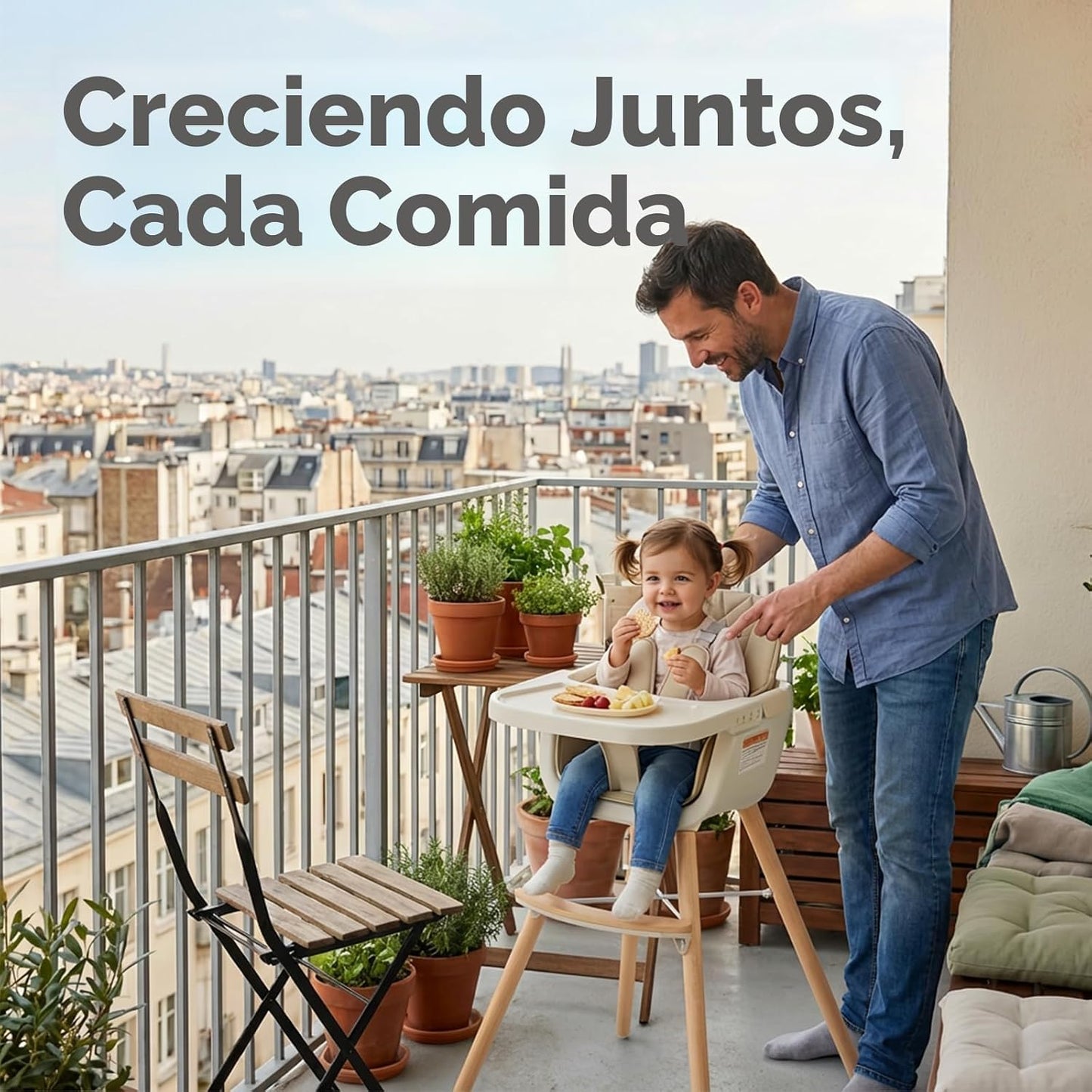 Mallify Silla alta de madera 3 en 1, sillas altas convertibles para...