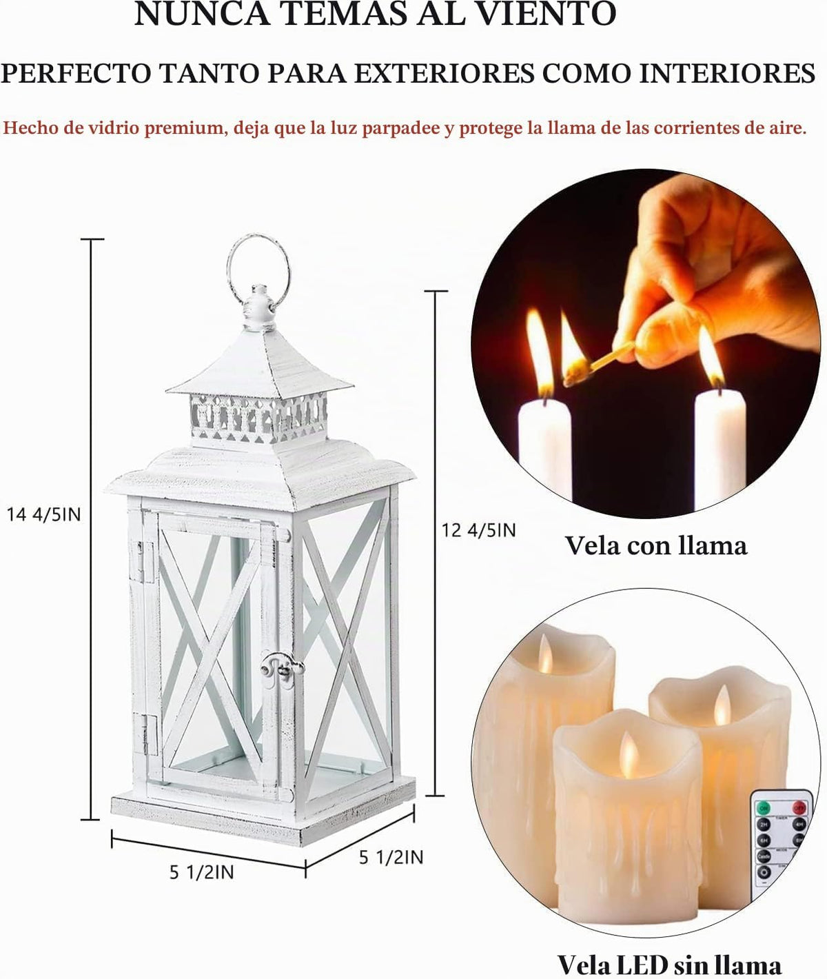 DECORKEY Farol decorativo para interiores y exteriores, 2 piezas de...