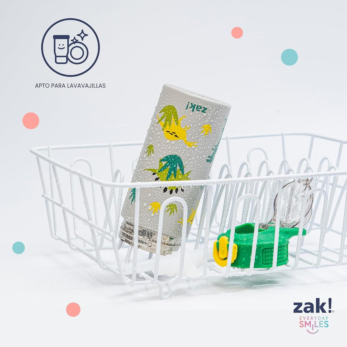 Zak Designs Botella de agua para niños de princesas Disney Sage par...