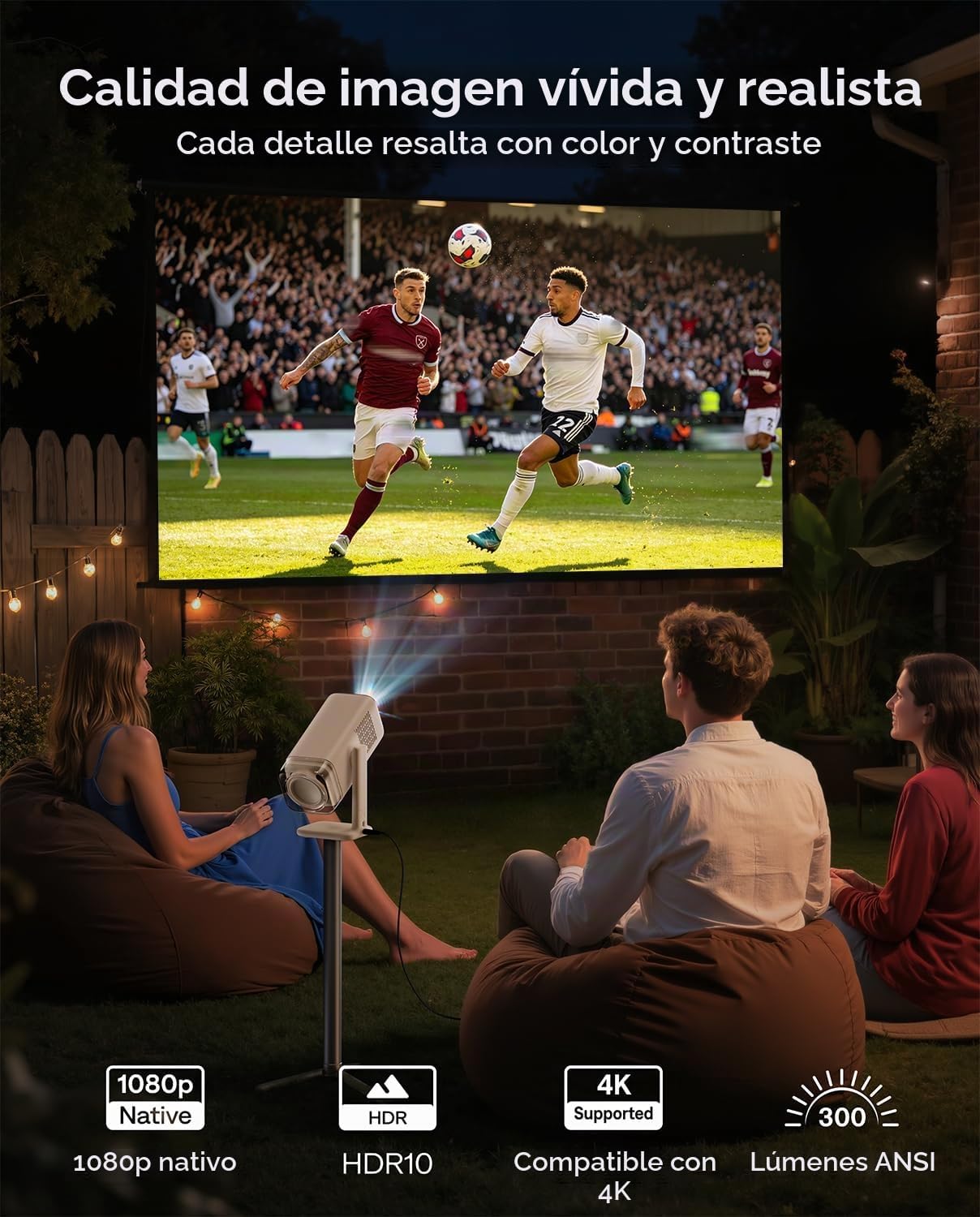 Aurzen BOOM Air - Proyector portátil para Google TV con alimentació...