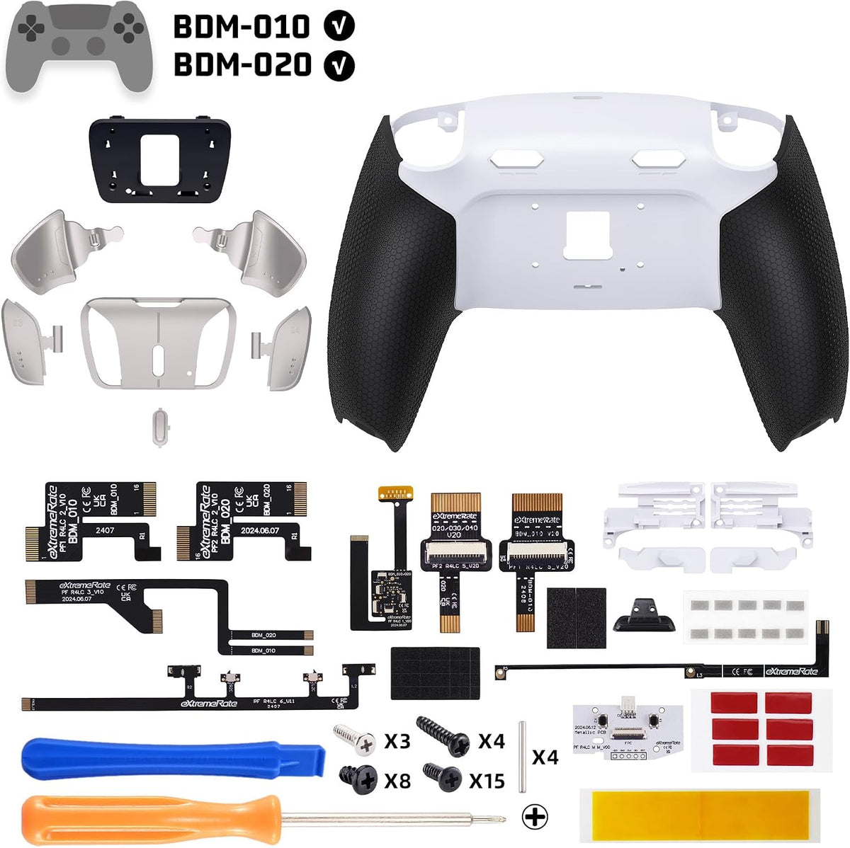 eXtremeRate RISE4 Plus MAX RMB Kit de paletas traseras con topes de...