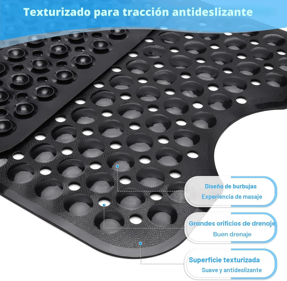 Linoows - Alfombrillas para bañera y ducha, 40x16 pulgadas extra gr...