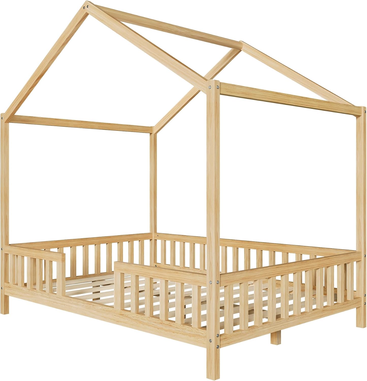 Bellemave Estructura de cama completa con toldo, cama Montessori, c...