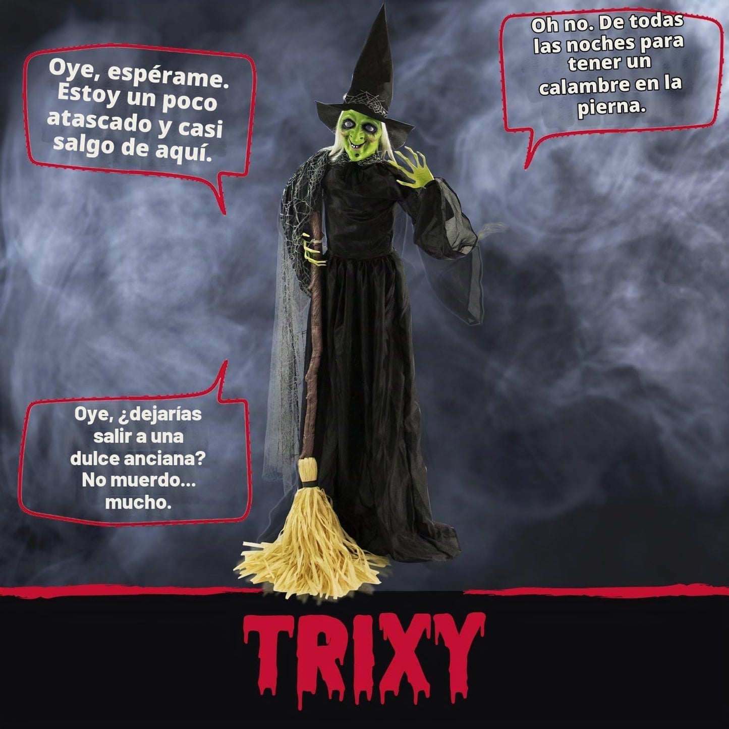 Haunted Hill Farm - Figura decorativa de bruja malvada HHWITCH-1FLS...