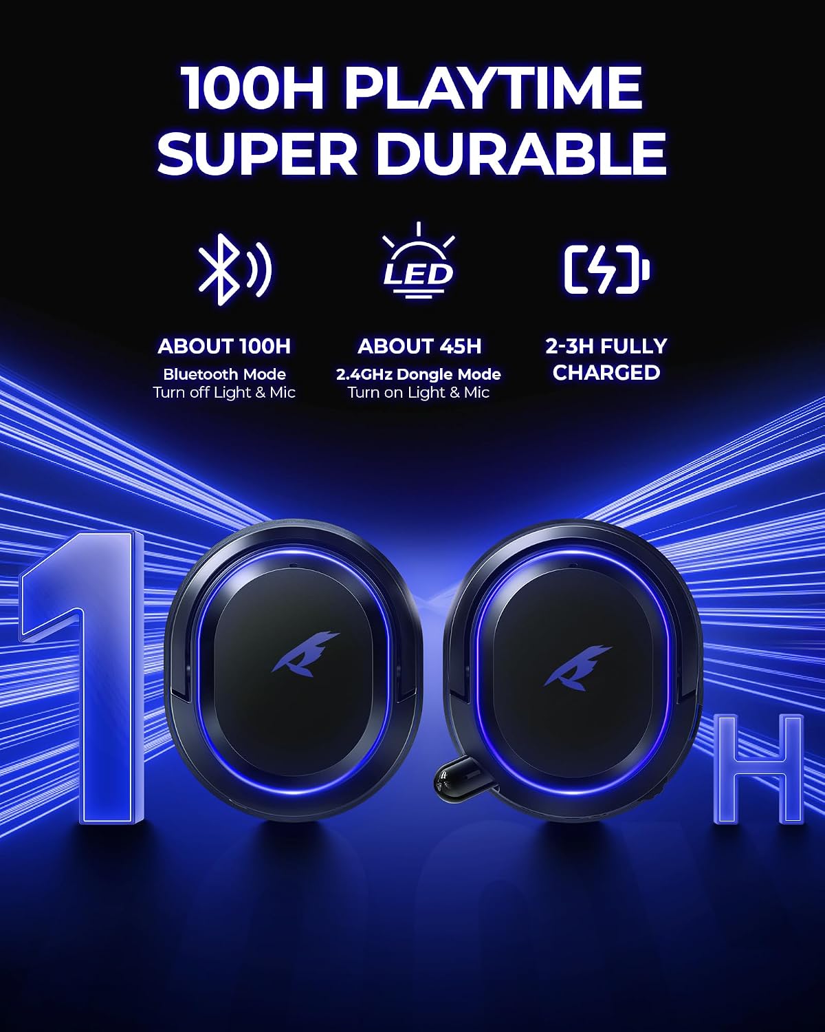 Auriculares inalámbricos para juegos, sonido envolvente 7.1, auricu...