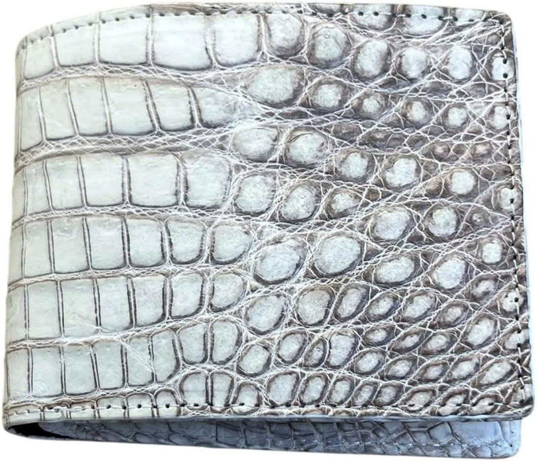 VIETDAVN Carteras plegables de cocodrilo genuinas para hombres, car...