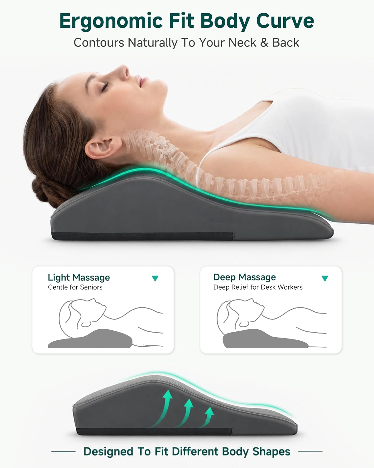 Snailax Masajeador de espalda Shiatsu 4D con calor, masajeador prof...