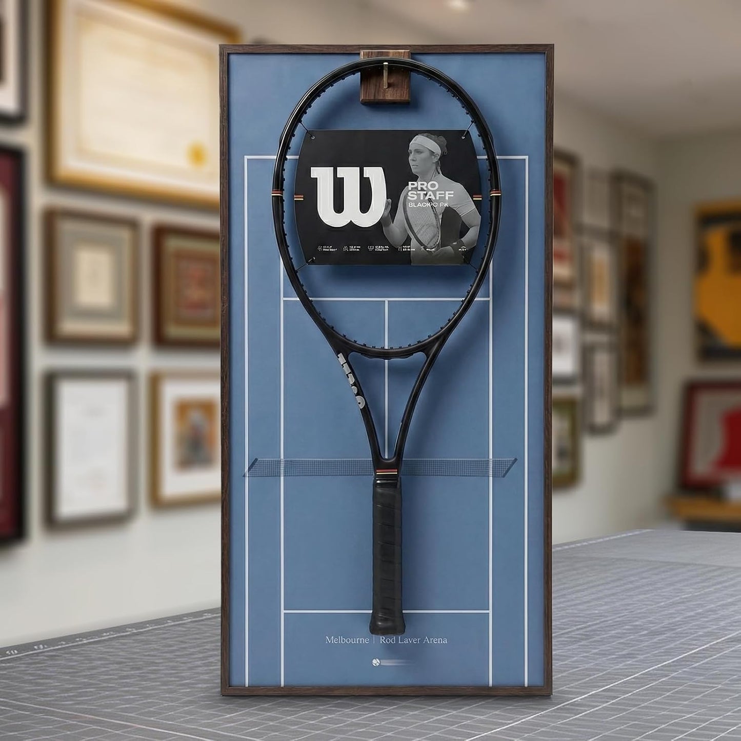 ONE MAAY Marco de exhibición de raqueta de tenis con bloque de noga...