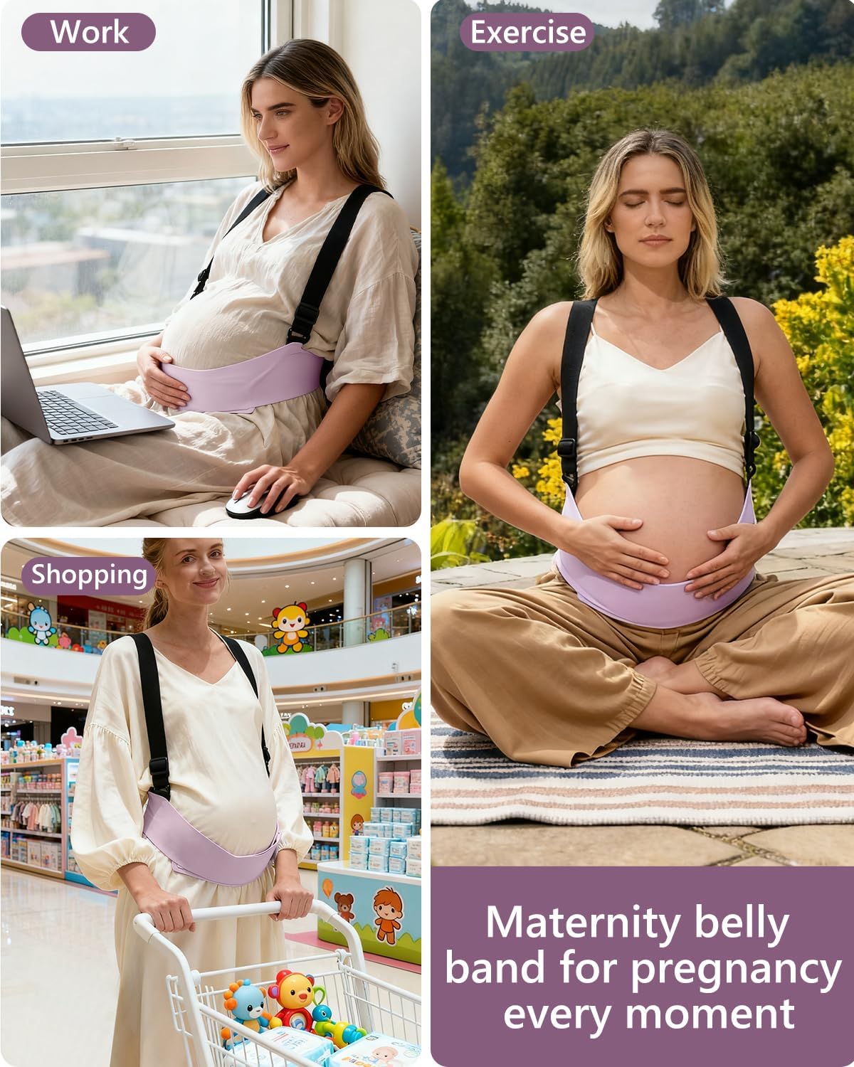 Momfree Bandas para el vientre para mujeres embarazadas, cinturón d...