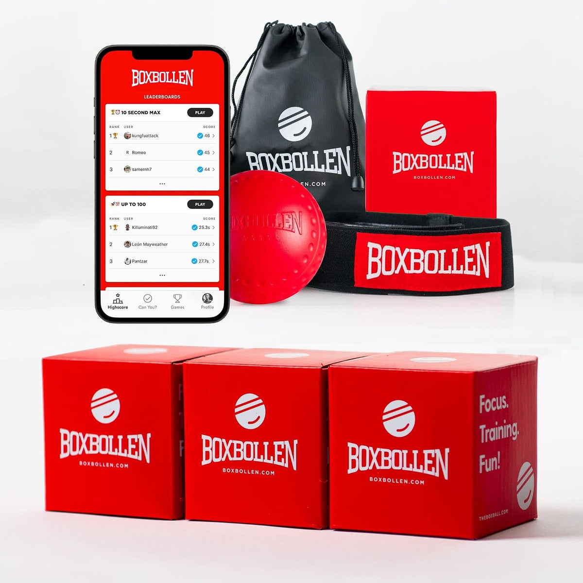 Boxbollen® Paquete Familiar de 3 Pelotas de Reflejo de Boxeo - Inte...