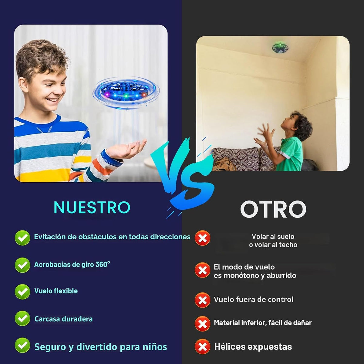 Dron de juguete volador de operación manual para niños, mini dron c...