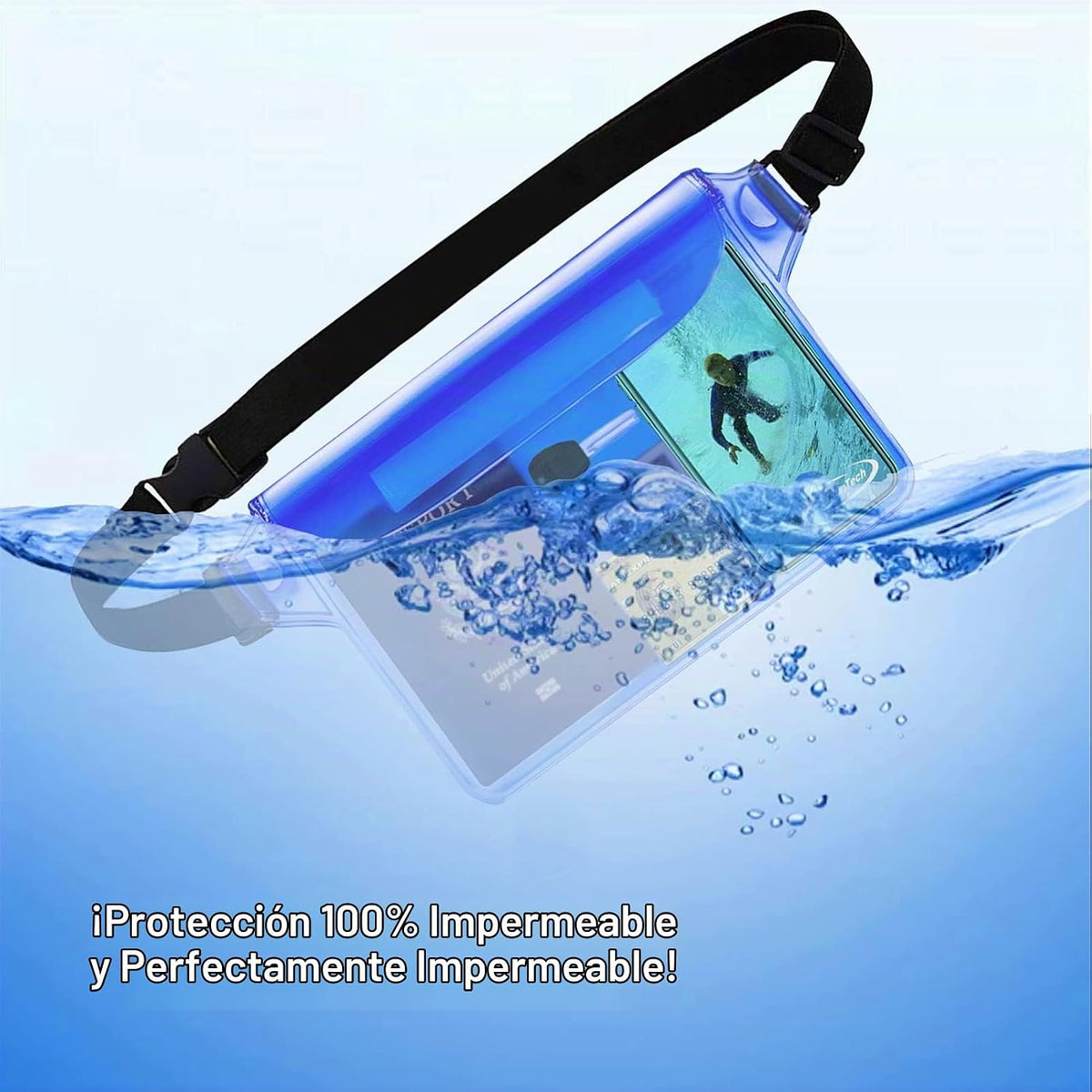 AiRunTech - Bolsa impermeable con correa para cintura (pack de 2),...