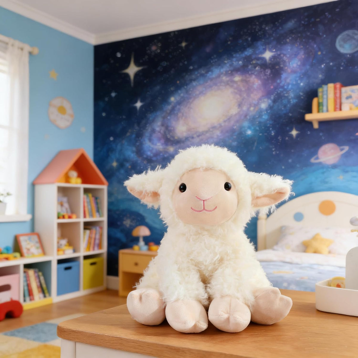 YUKOUQIAN Peluche de oveja de 8 pulgadas para niñas y niños, Navida...