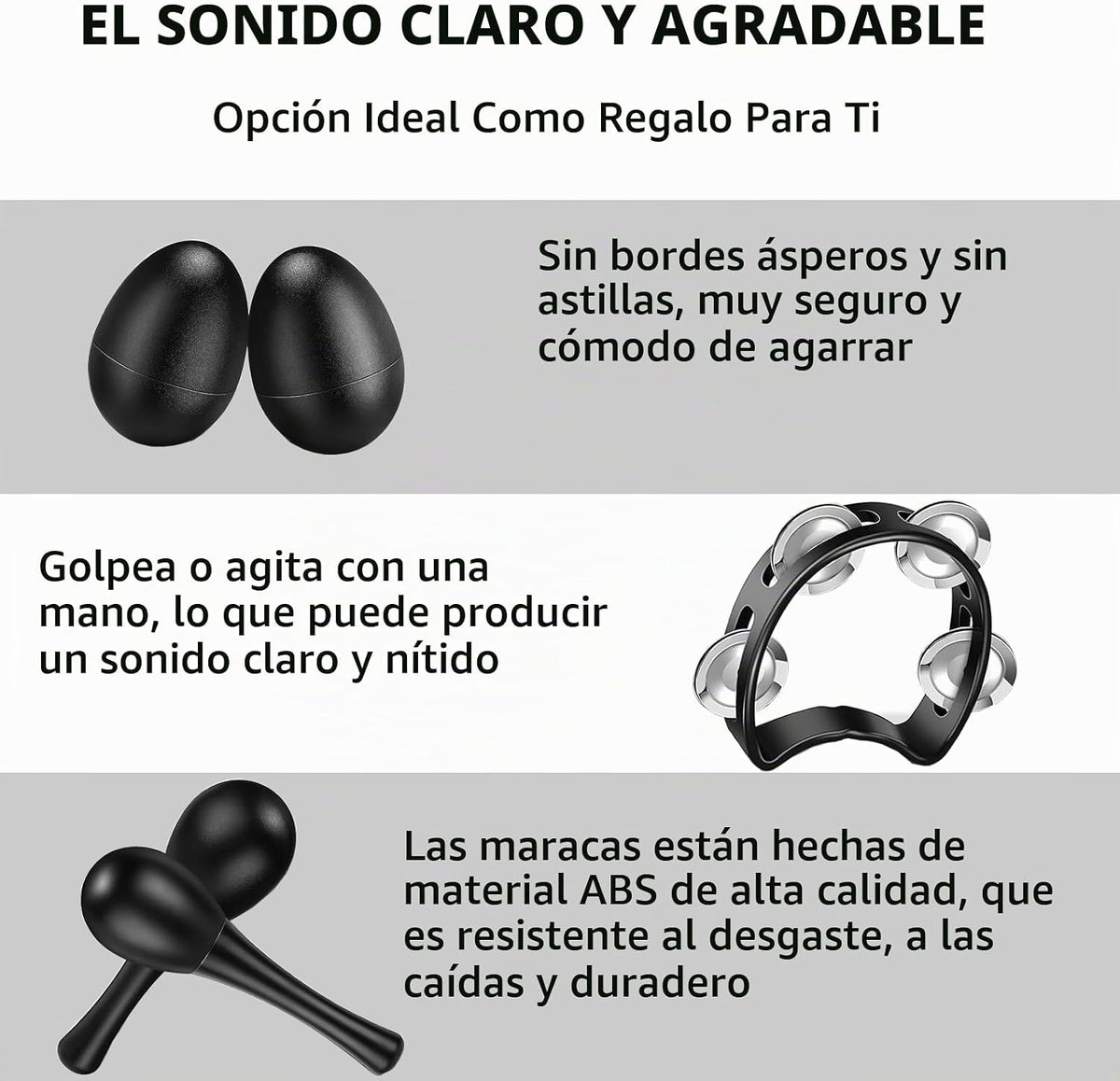 8 panderetas para adultos, panderetas de metal de percusión de mano...
