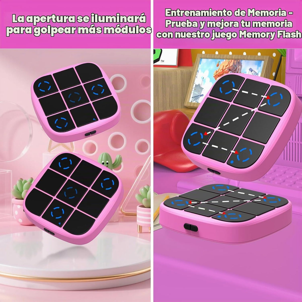 KOQQQ Juego de pernos recargables Tic-Tac-Toe, consola de rompecabe...