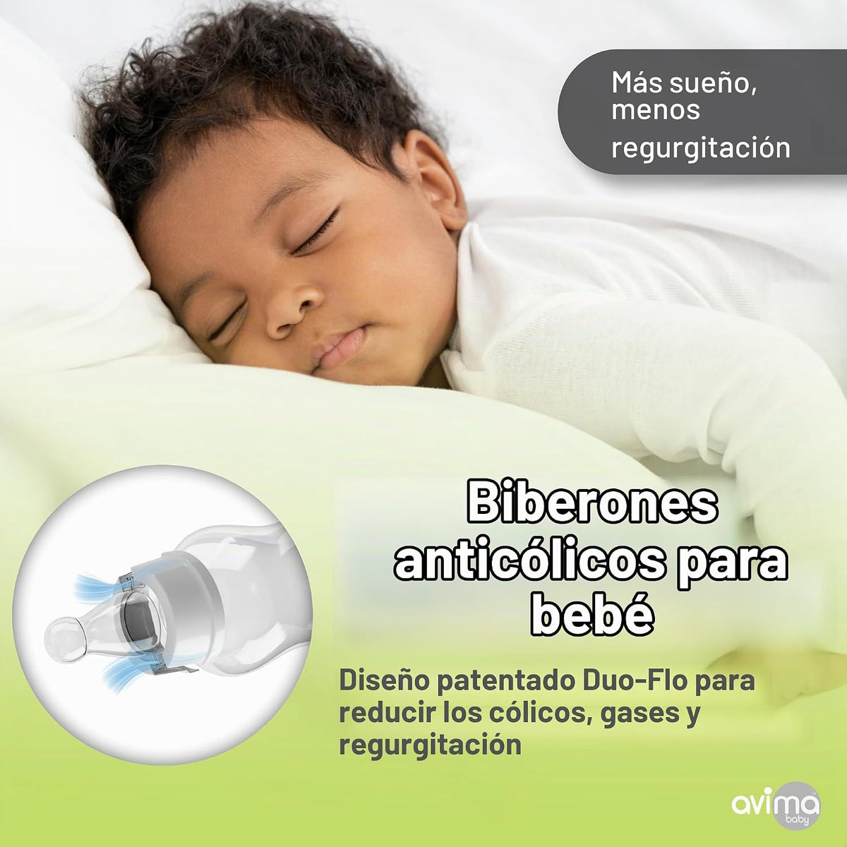 Avima - Biberones anticólicos para bebé \u2013 4 oz, tetinas de flu...