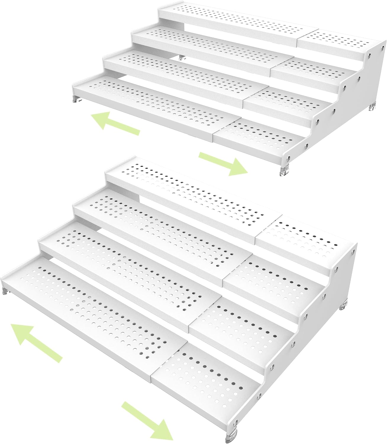 Zilvando Estante extensible de metal para especias de 4 niveles, bl...