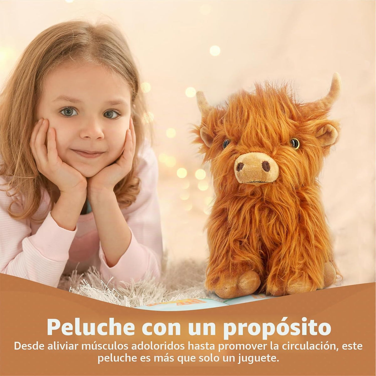 Marysun Peluche de vaca de las Highlands para niños no apto para mi...