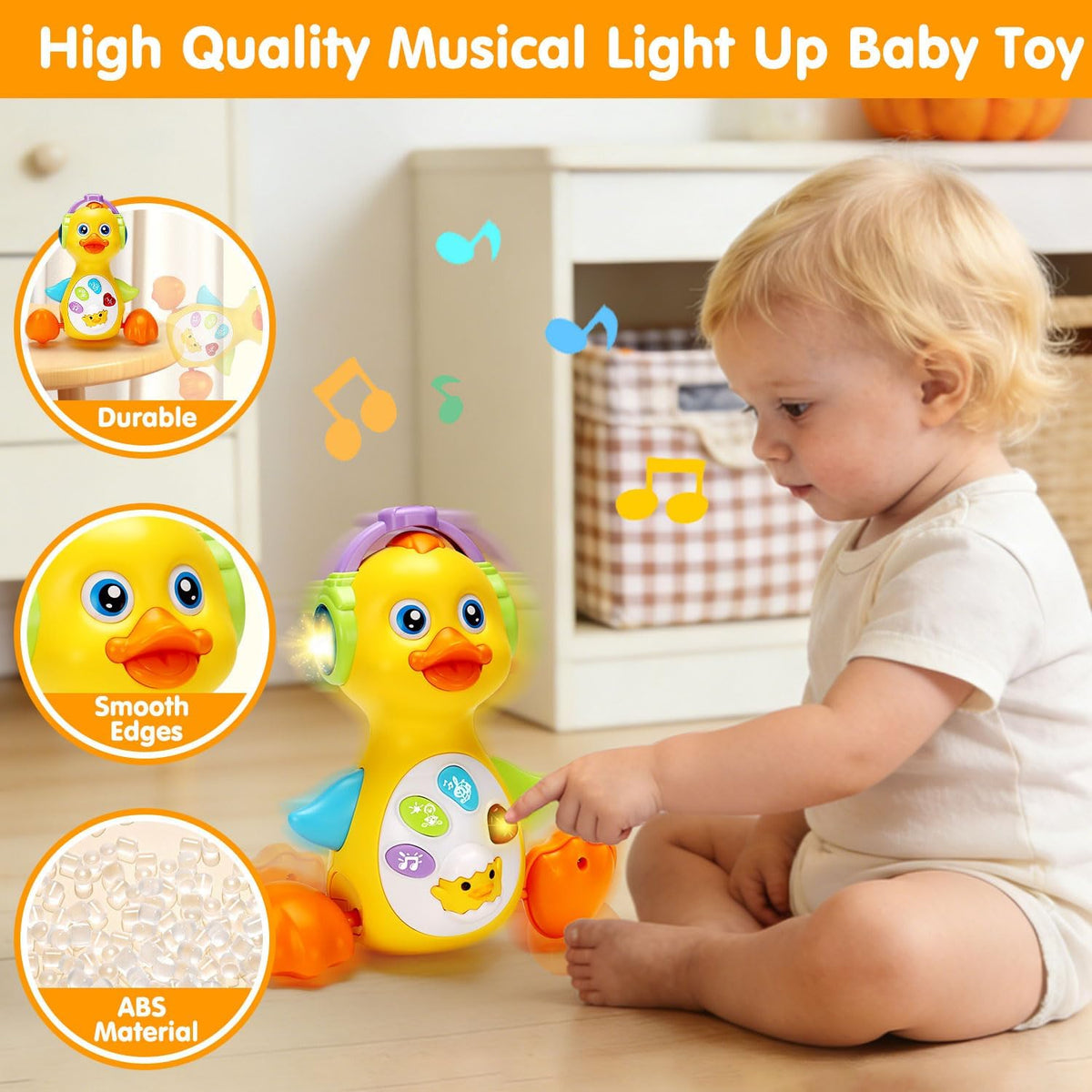 Tsomtto Juguete musical de pato y proyector de océano para bebés |...