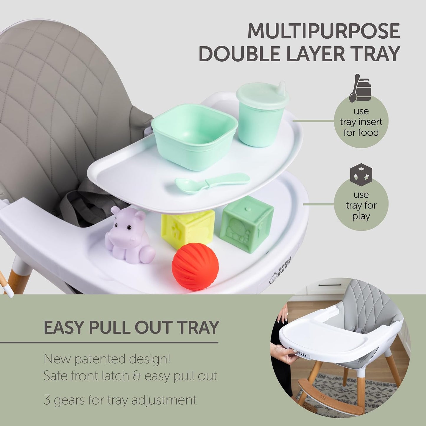 Silla alta convertible para bebés, niños pequeños, niños y niños \u...