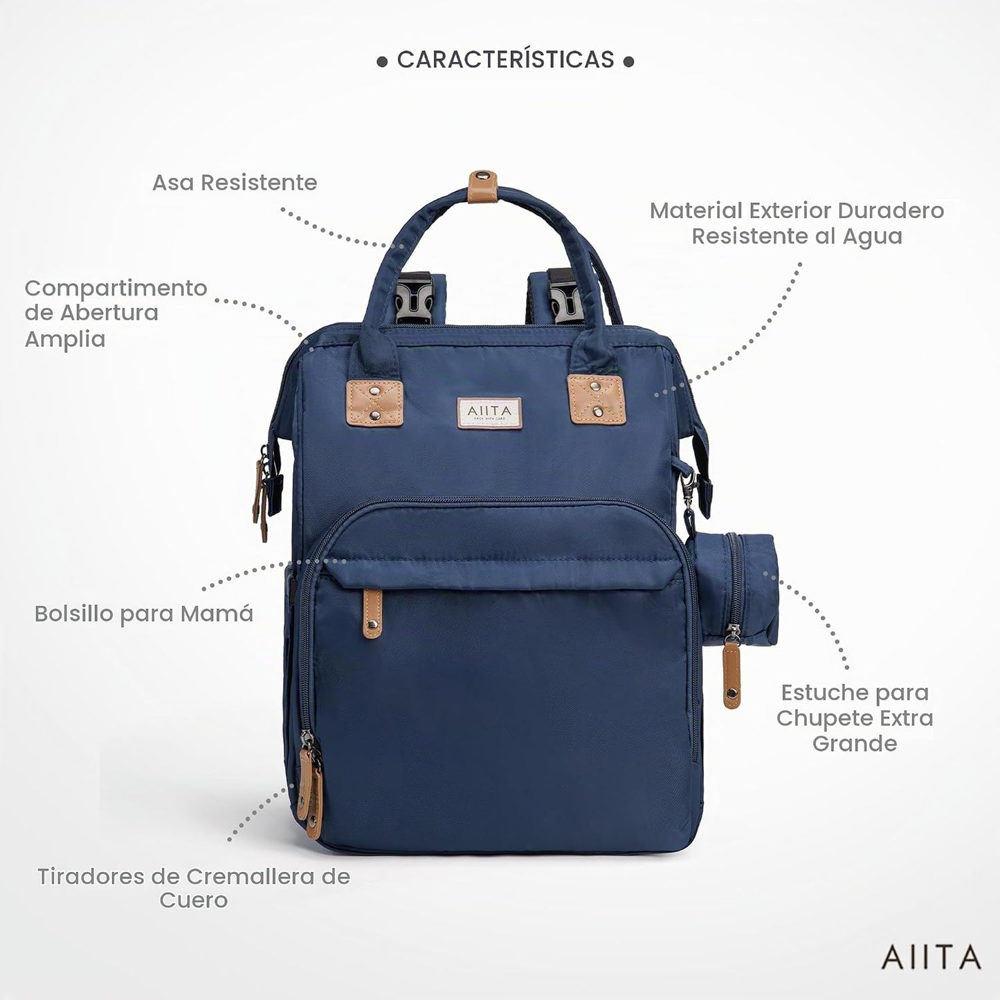 AIITA - Mochila de pañales, bolsa de pañales multifunción con cambi...