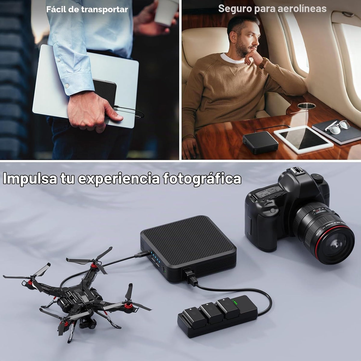 Paopaoyu Banco de energía portátil para laptop de 100 W, salida de...