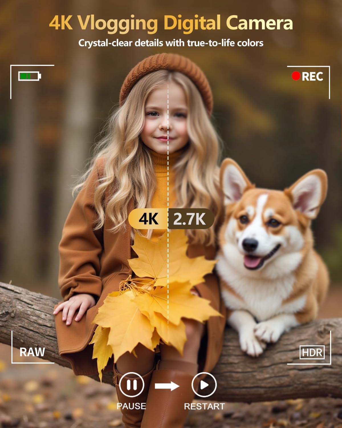 Cámara digital 4K para fotografía con zoom óptico 24X y cámaras de...