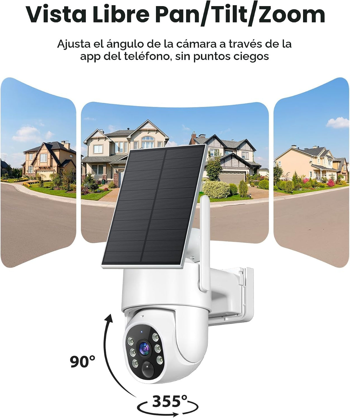 Vivideye Cámaras de seguridad solar de 4MP inalámbricas para exteri...
