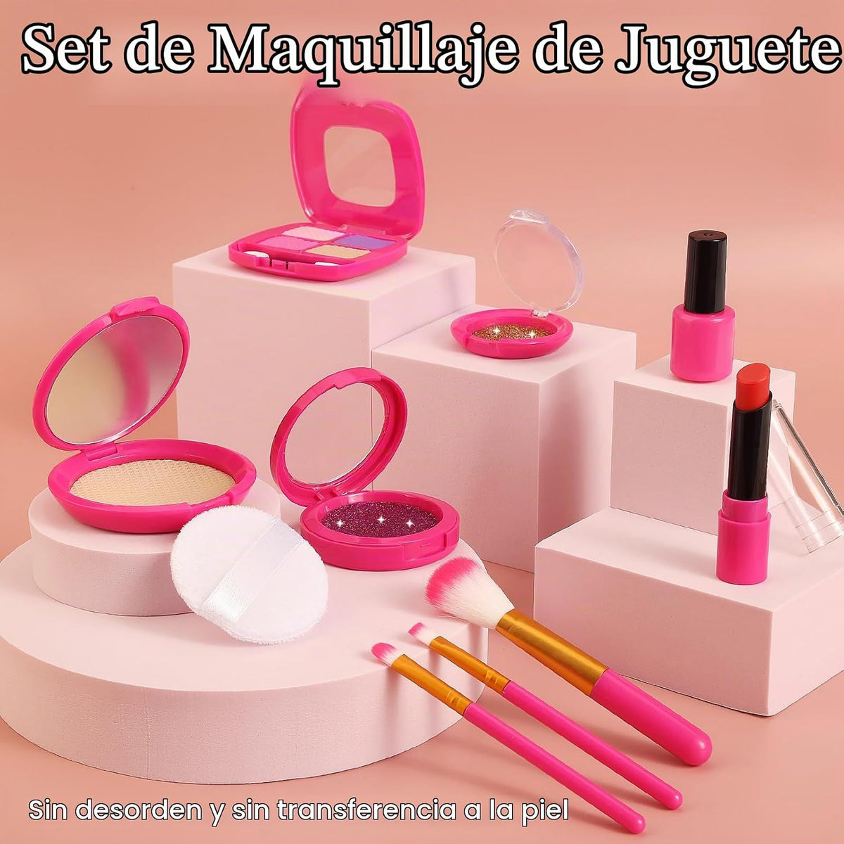 Kit de maquillaje de simulación para niños pequeños, juguetes de 3,...