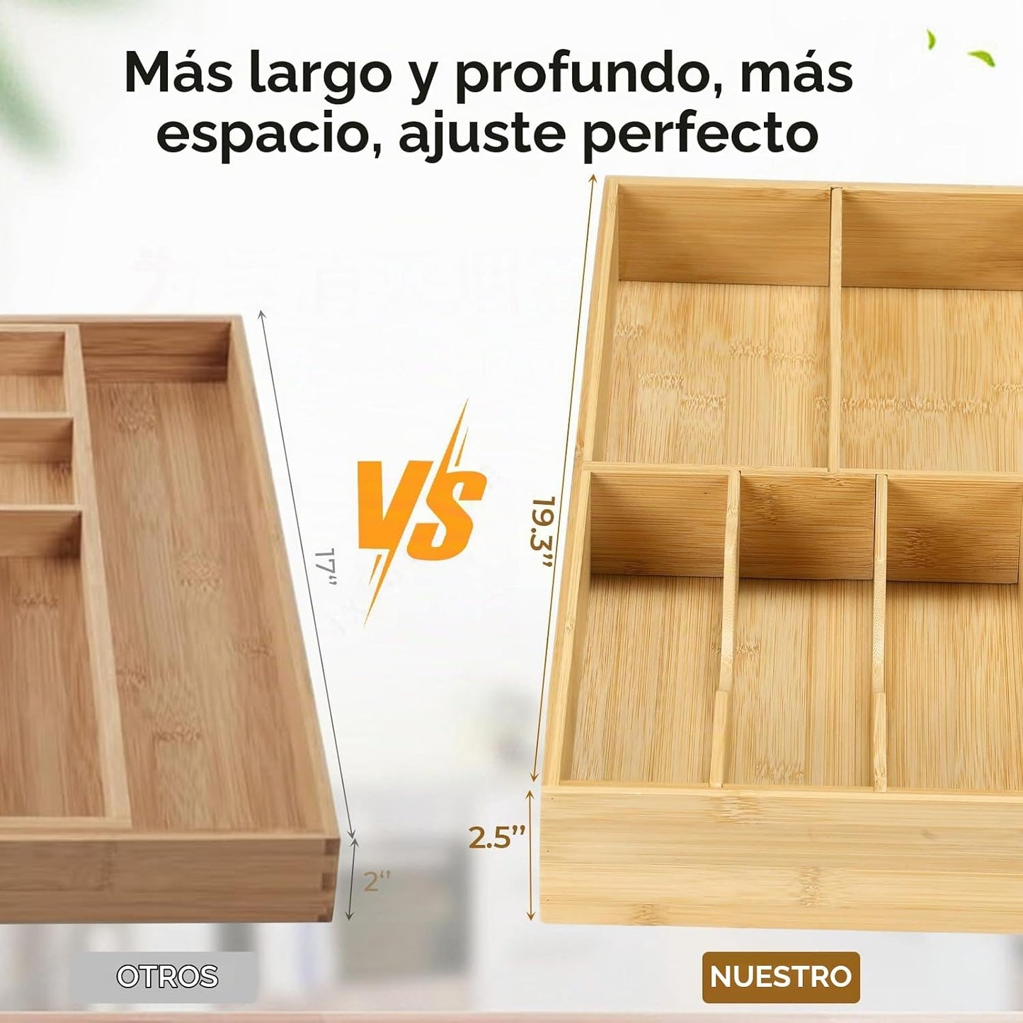 Fabsome Organizador de cubiertos para cajones de cocina, bandeja de...