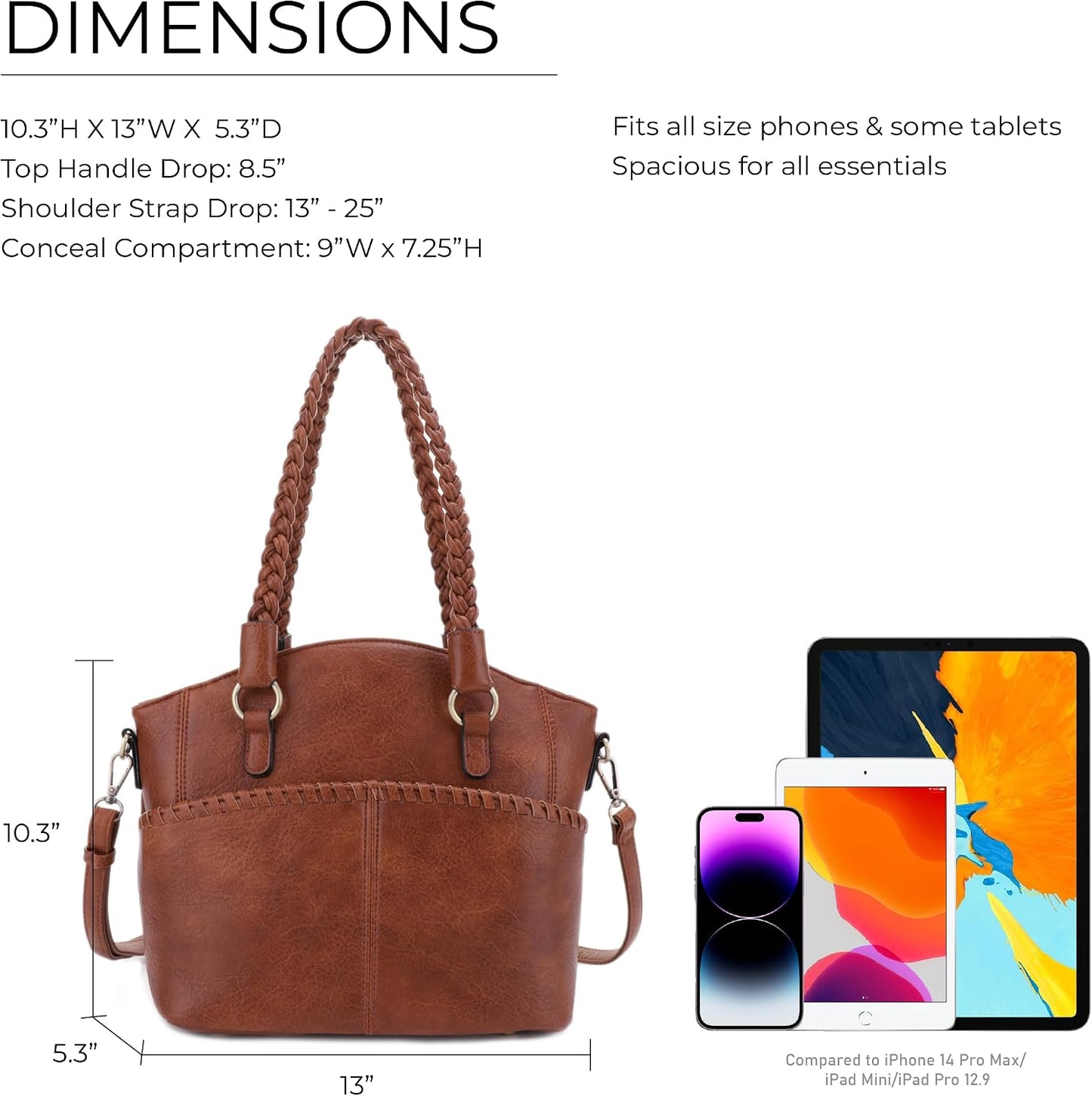 JESSIE &amp; JAMES Bella - Bolsas de mano ocultas para mujer con ce...