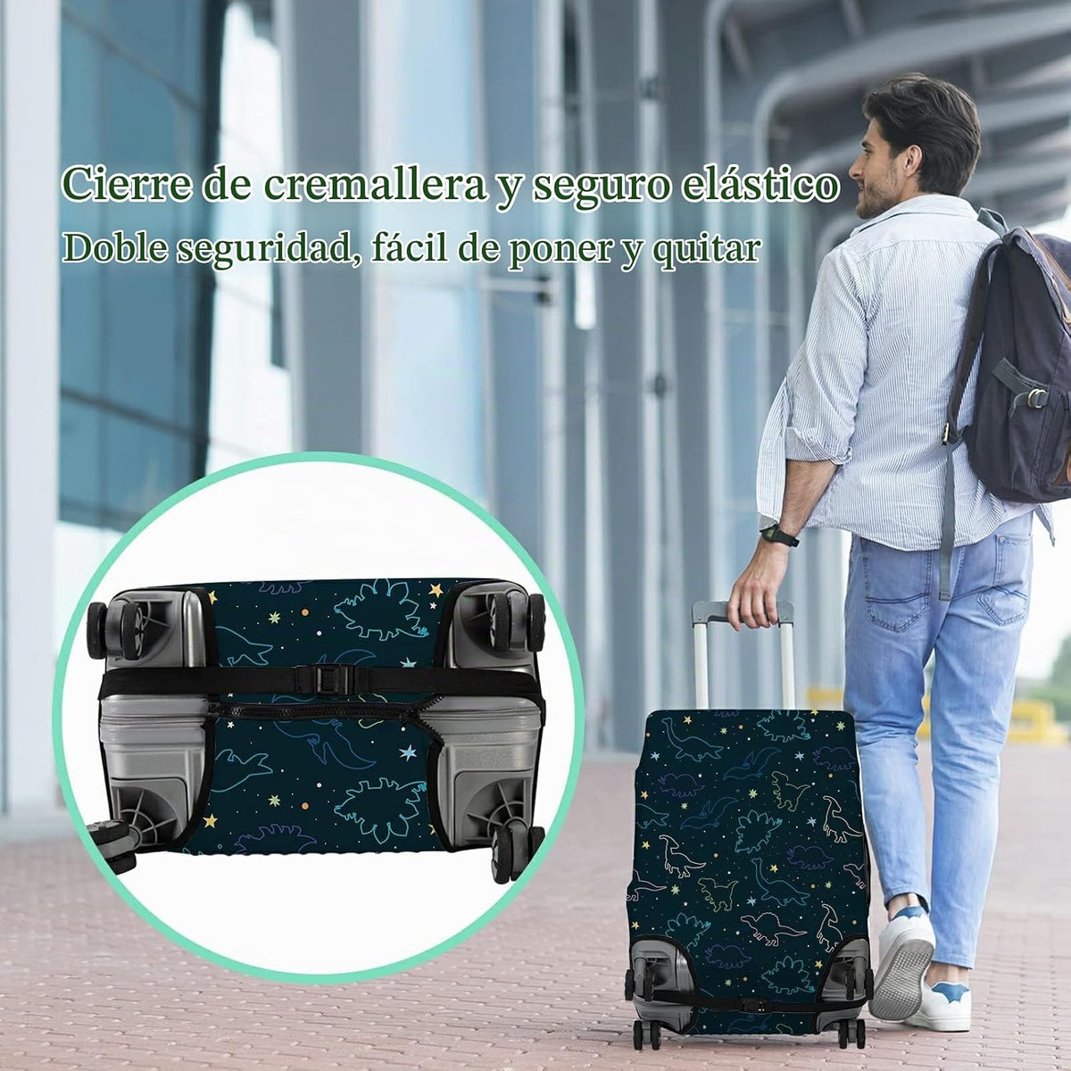 BWEGRHE Funda para Equipaje Protector de Maleta Más 1 Etiqueta de E...