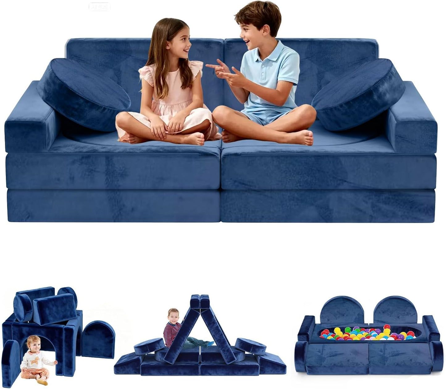 Decmuerx Sofá modular de juego para niños, 12 piezas, sofá modular...