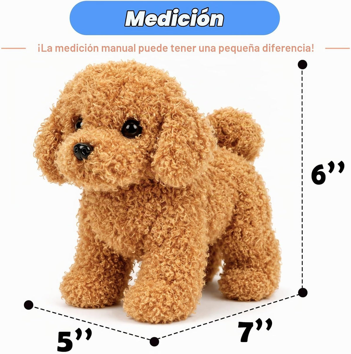 Hopearl Walking Teddy Dog - Juguete electrónico interactivo de pelu...