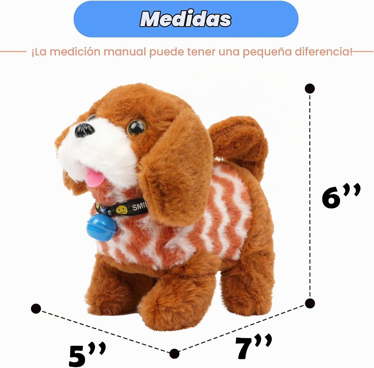 Hopearl Perro caminante Golden Retriever con chaleco marrón, juguet...