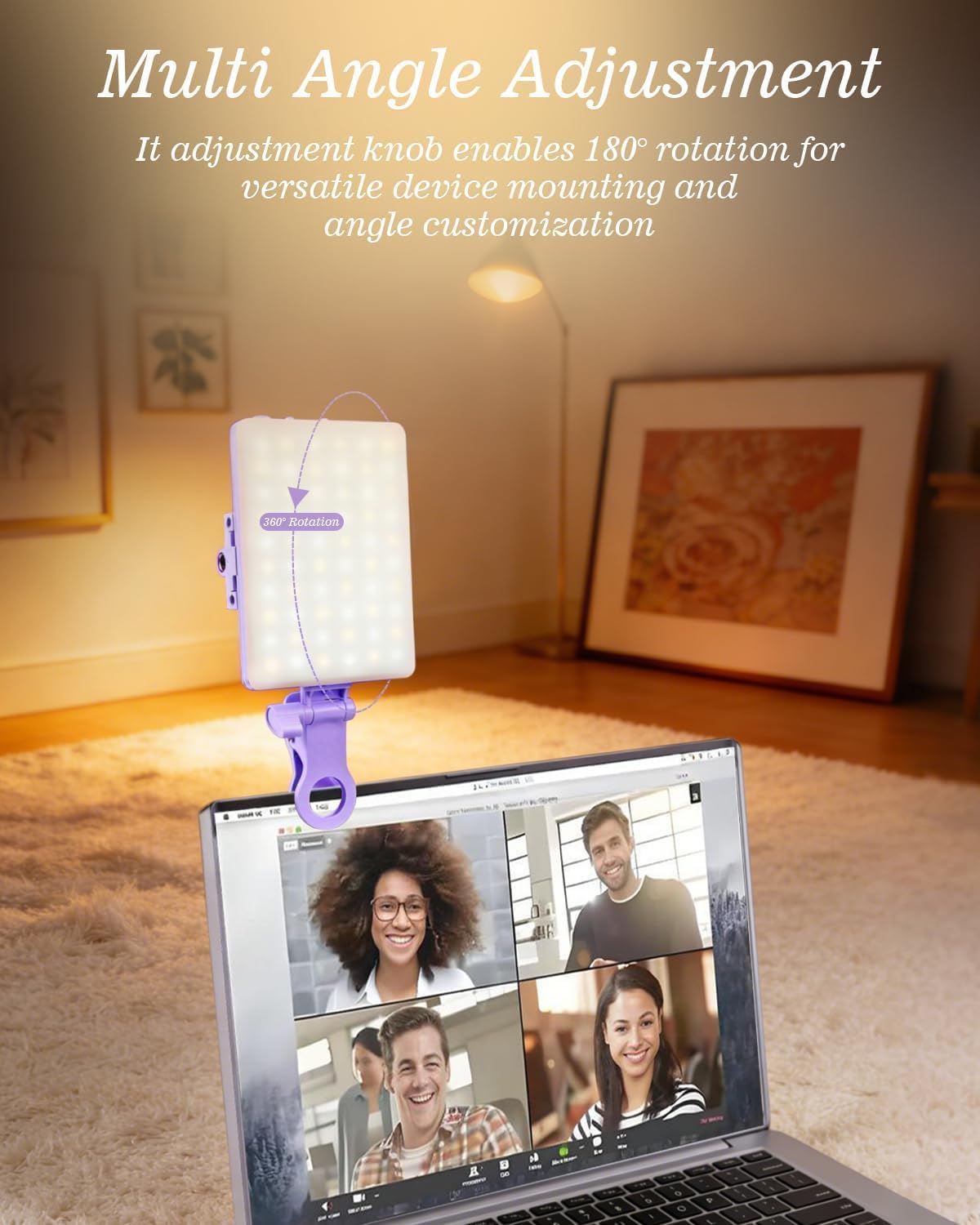60 luces LED portátiles para selfies, iluminación de videoconferenc...