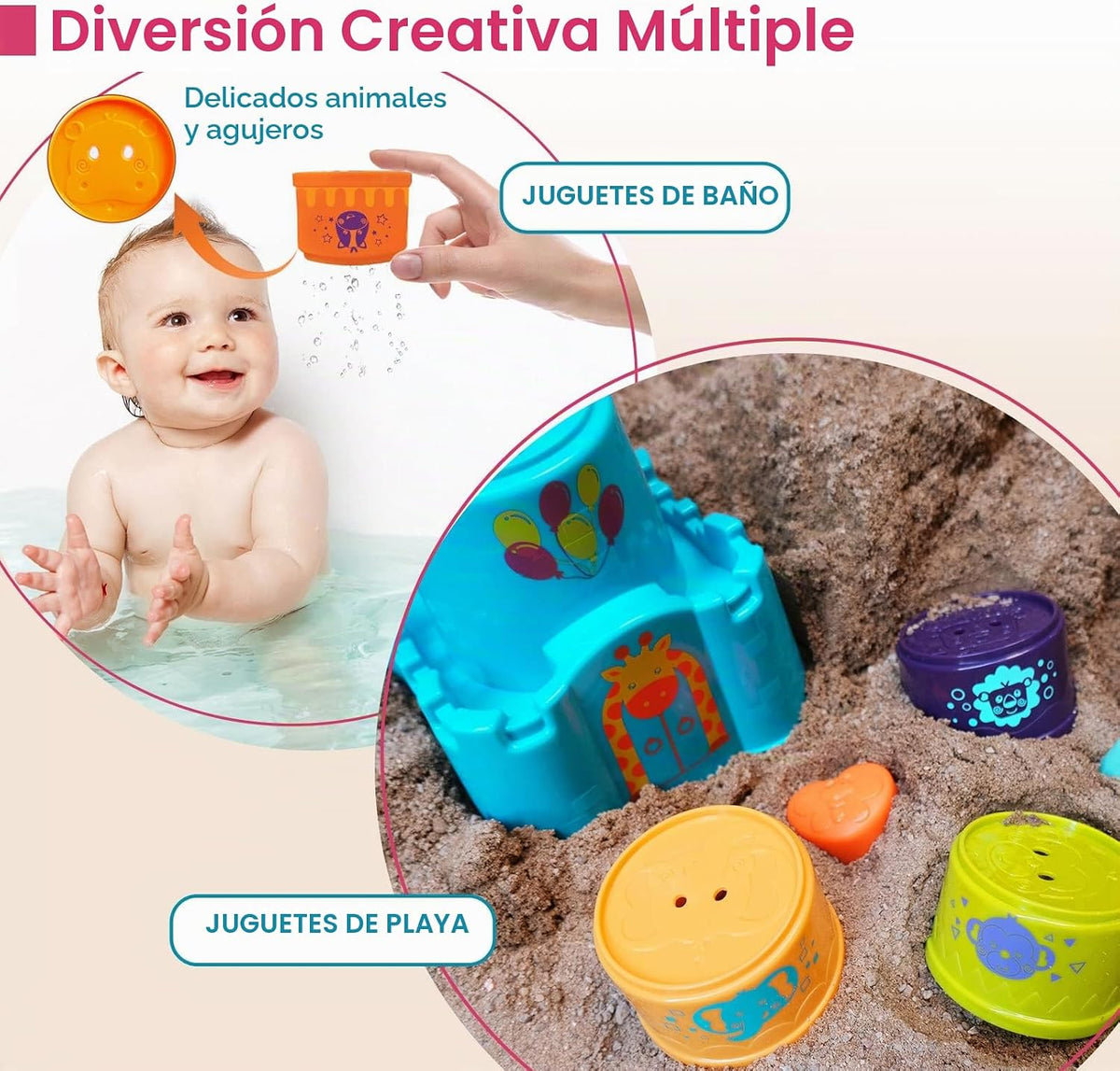 LTKFFFdp - Juguetes apilables para bebés de 1 a 3 años, clasificado...