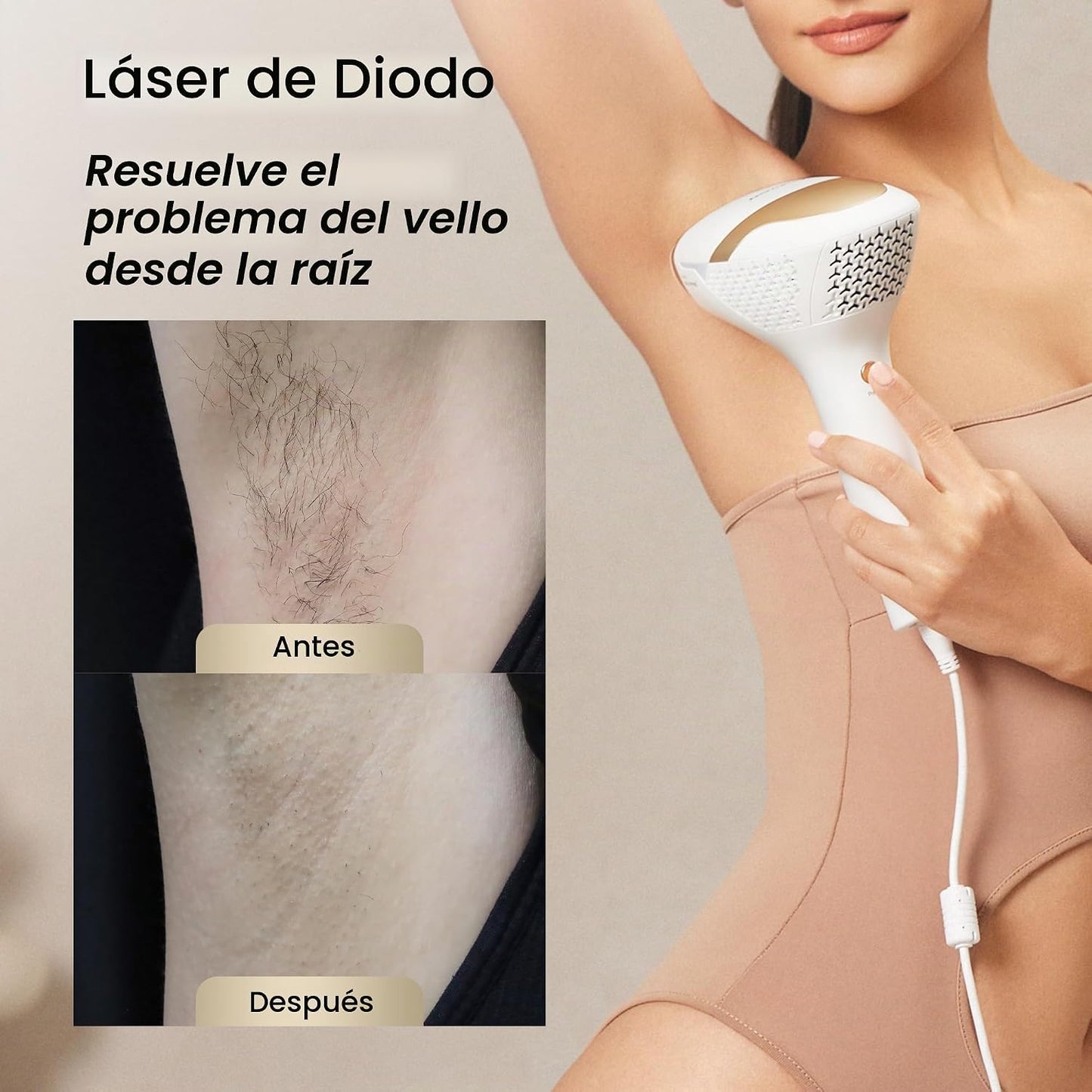 DermRays Depilación láser para mujeres y hombres, V4S para tono de...
