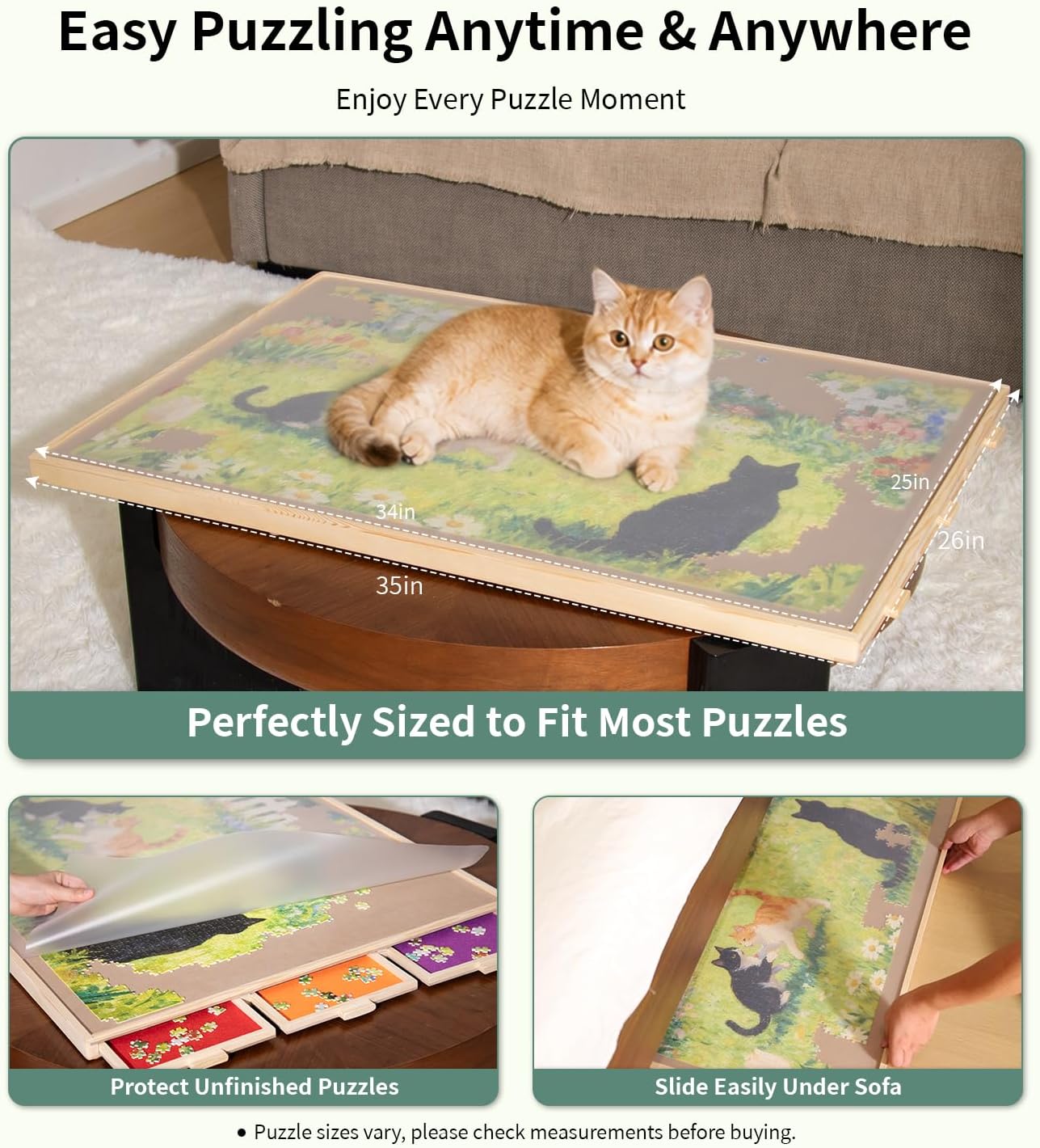 Join&Joy Puzzle Board Pro de 1500 piezas, con 6 cajones y cubierta,...