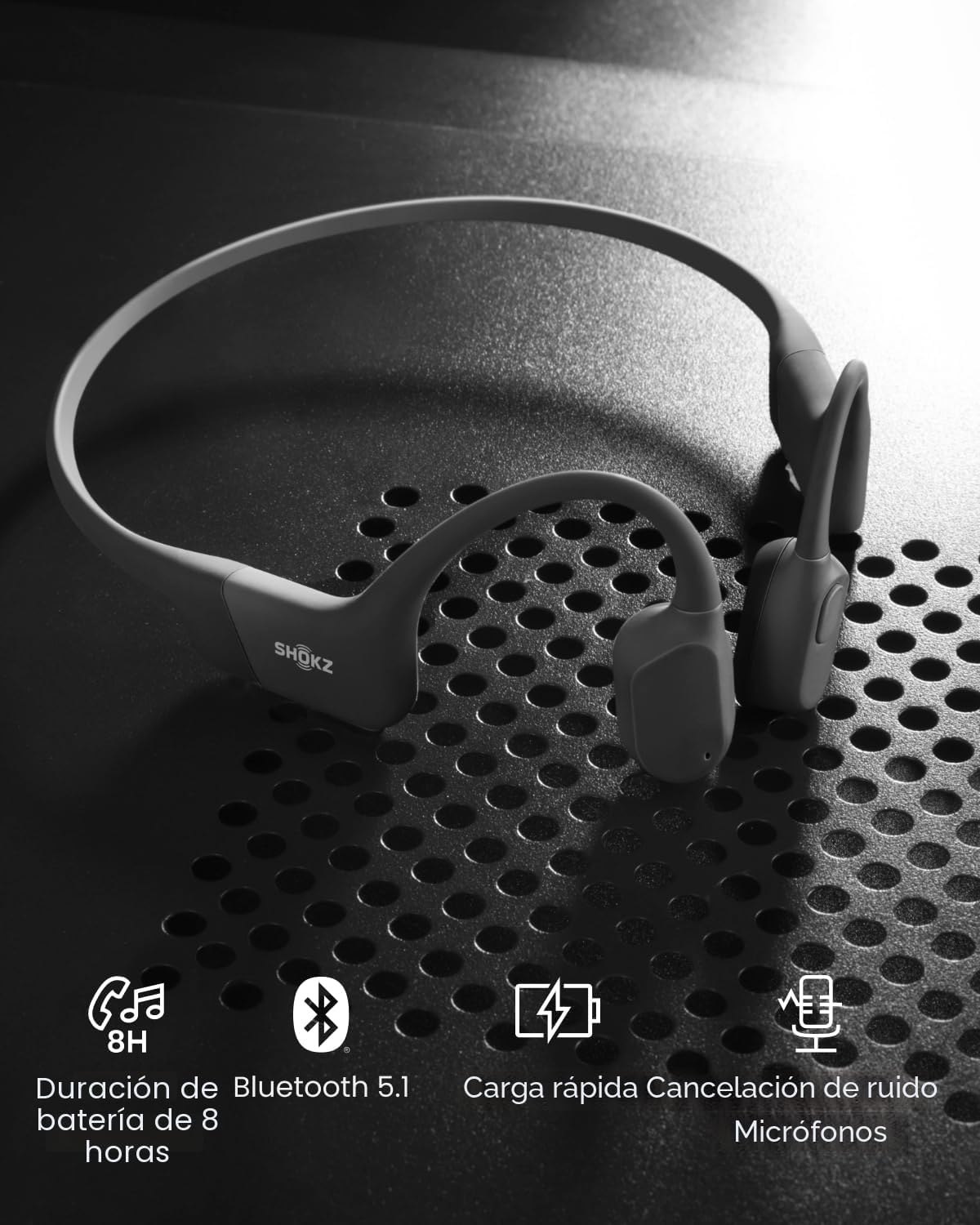 SHOKZ OpenRun - Auriculares deportivos inalámbricos Bluetooth de co...