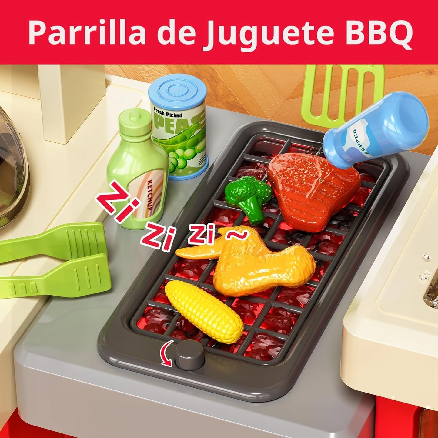Pupu Pig Play Kitchen, Juguetes para niños, Juego de cocina para ni...