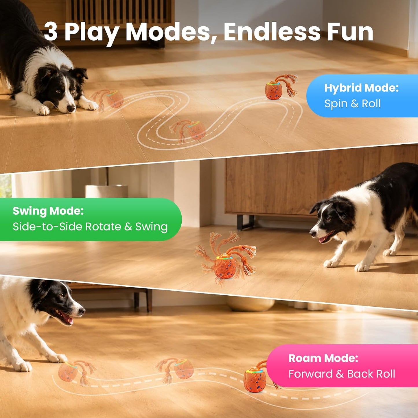 Ollapet Juguetes interactivos inteligentes para perros, bola rodant...