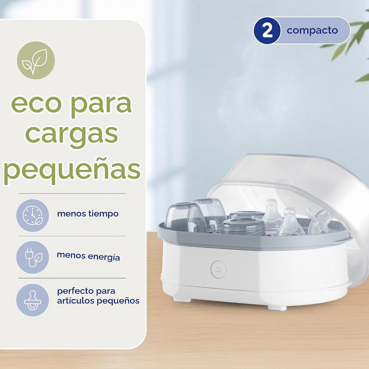 Chicco Esterilizador de vapor eléctrico 3 en 1 para biberones y acc...