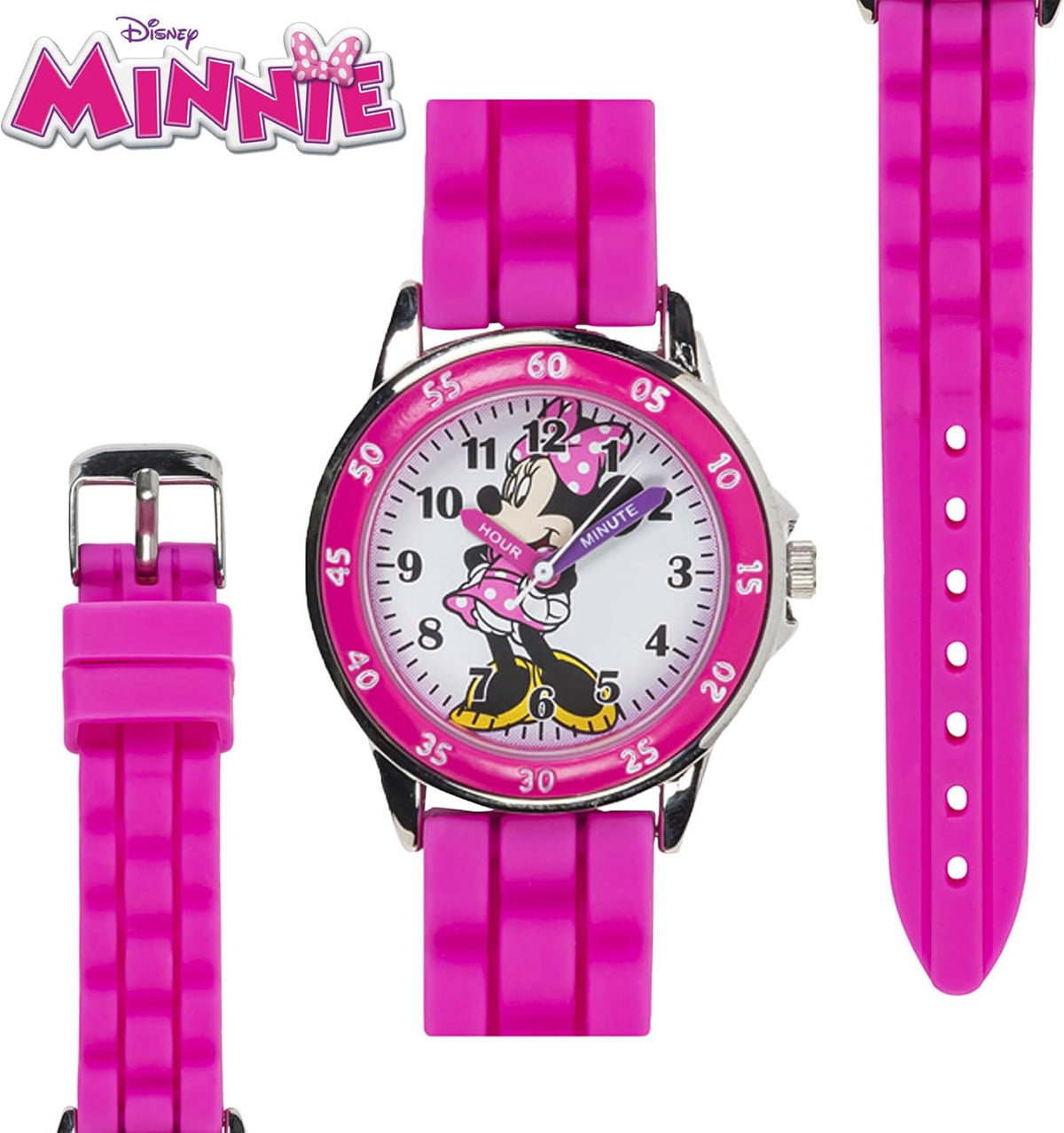 Reloj Minnie Mouse Time Teacher para niñas - Reloj analógico de apr...