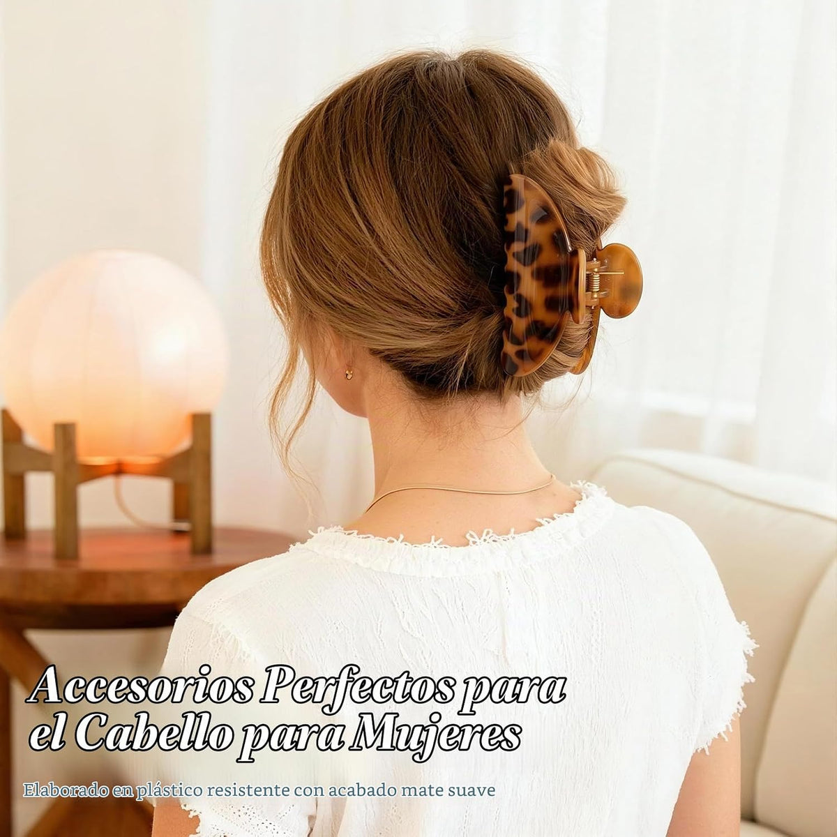 Paquete de 6 pinzas para el cabello con estampado de leopardo para...