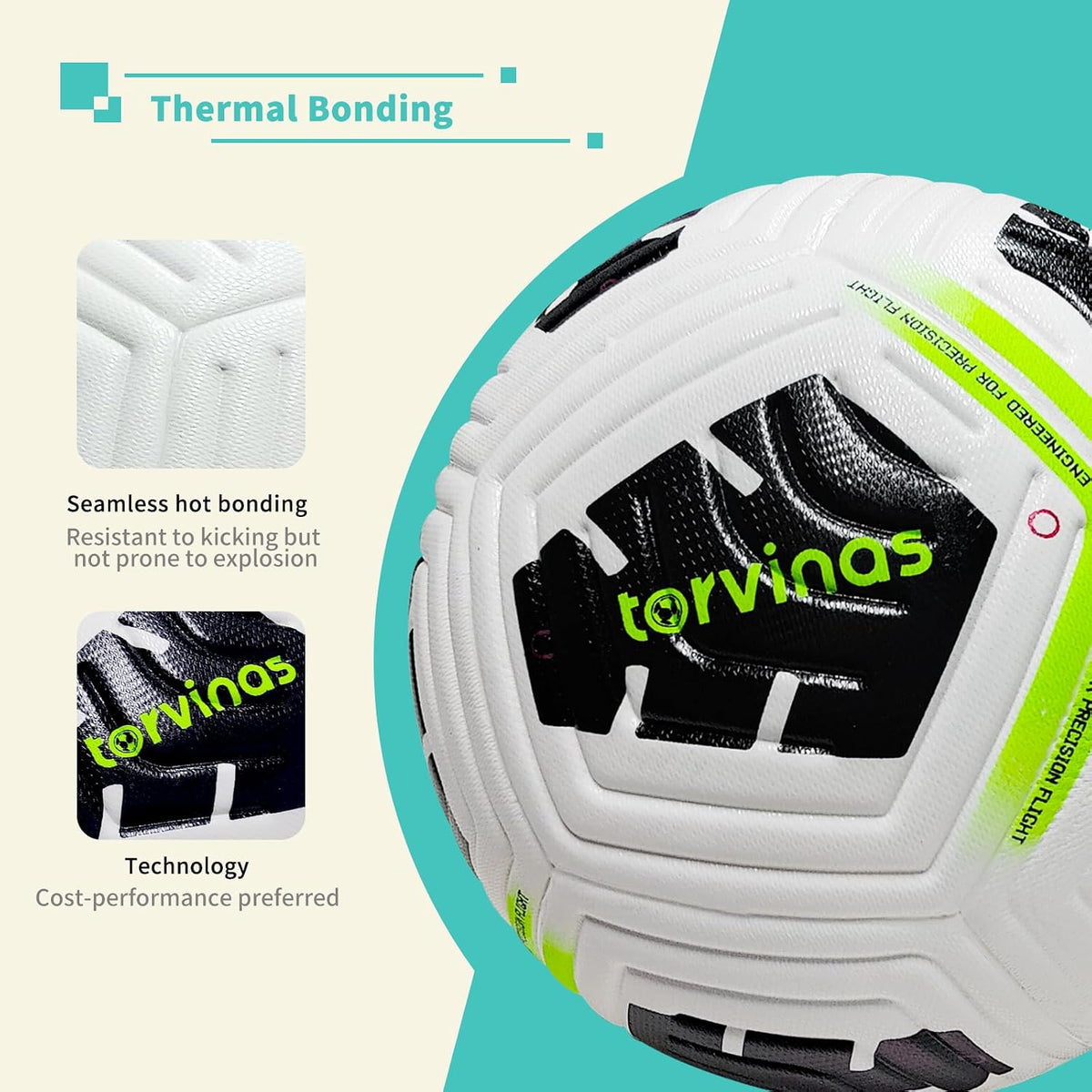 Torvinas Balón de fútbol Tamaño 5,4 \u2013 Piel sintética impermeab...