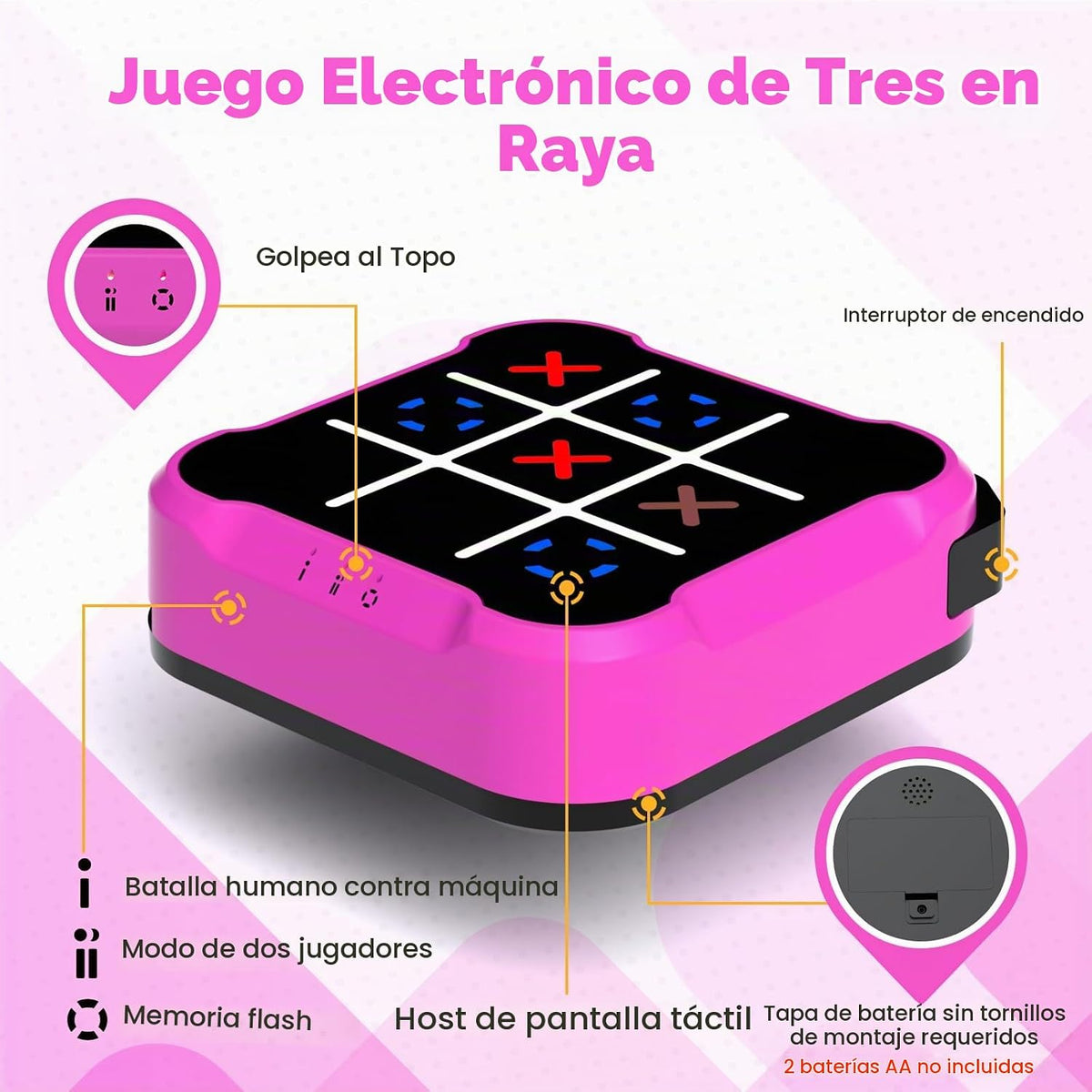 Juego Tic Tac Toe Bolt, Tablero de Rompecabezas Eléctrico Portátil...