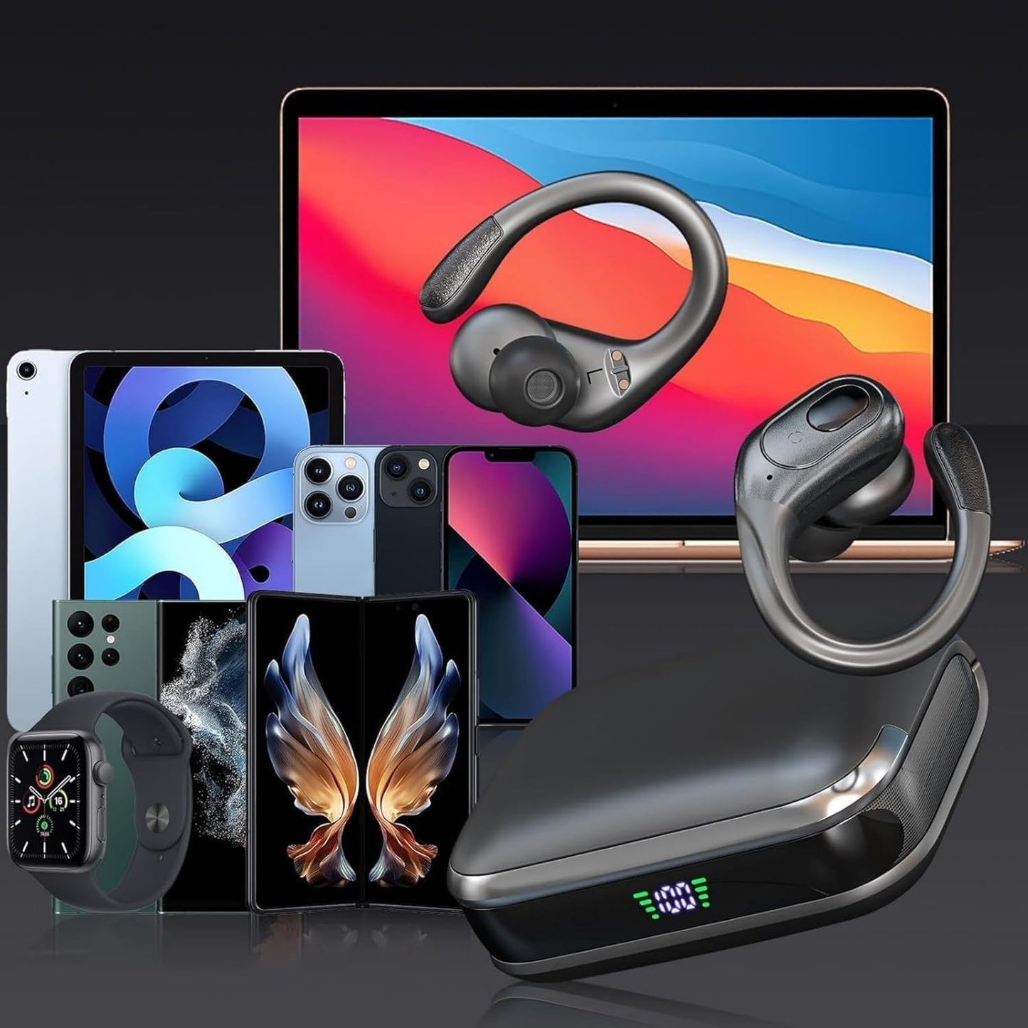 sajawass Auriculares inalámbricos, auriculares Bluetooth deportivos...